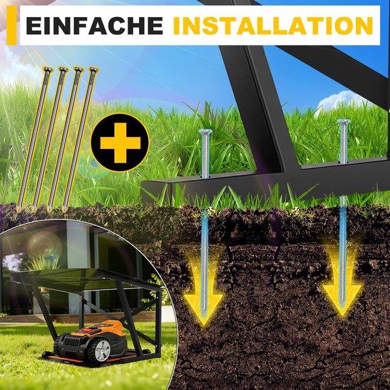 Robotmaaier Garage - Maaiers Overkapping - Gazon Onderhoud - Weerbestendig Frame - 77 x 67 cm - Zwart — afbeelding 4