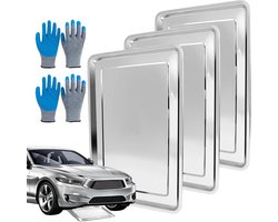 Olieopvangbakken RVS - Lekbakken Set - Auto Onderhoud - Hoogwaardig Roestvrij Staal - 3 Stuks 60x40cm - Zilverkleurig