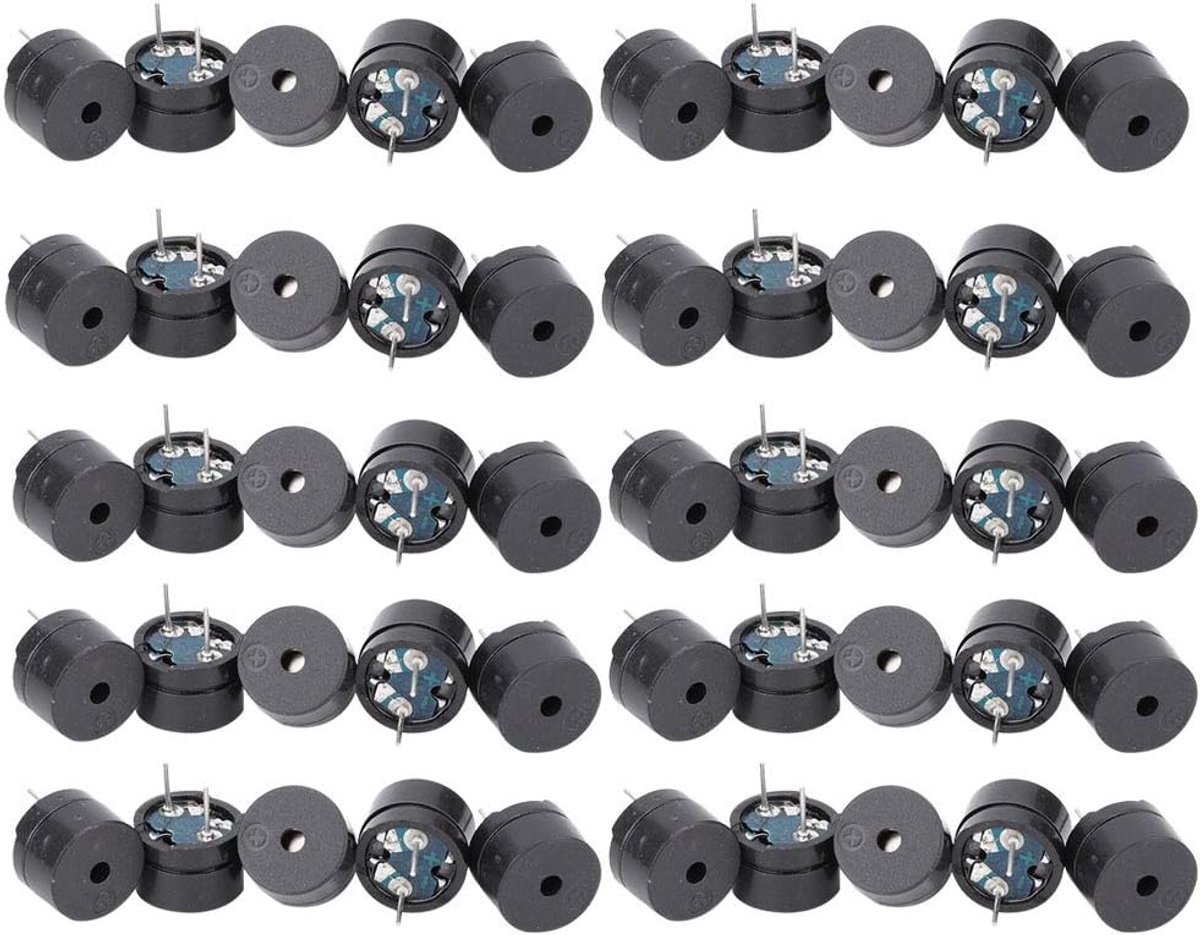 SnelShoppen - 50PCS Passieve Buzzer Module Elektronische Buzzer Elektromagnetisch 16 Ohm AC 2KHz 3V 5V 9V 12V voor Projecten, Arduino, Geluidsmodules