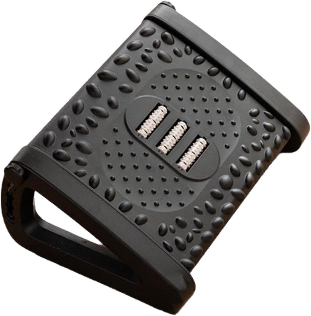 Voetensteun Bureau - Voetenbank Ergonomisch - Zithouding Verbeteren - Met Massagewiel - 43 x 32 x 20 cm - Wit