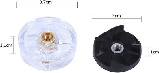 SnelShoppen - 2 x Basis Gears Vervangonderdelen voor Magic Bullet Blender - 5 Stuks - Kunststof, Rubber & Metaal - Inclusief 2 Basis Gears en 3 Mes Ge — afbeelding 2