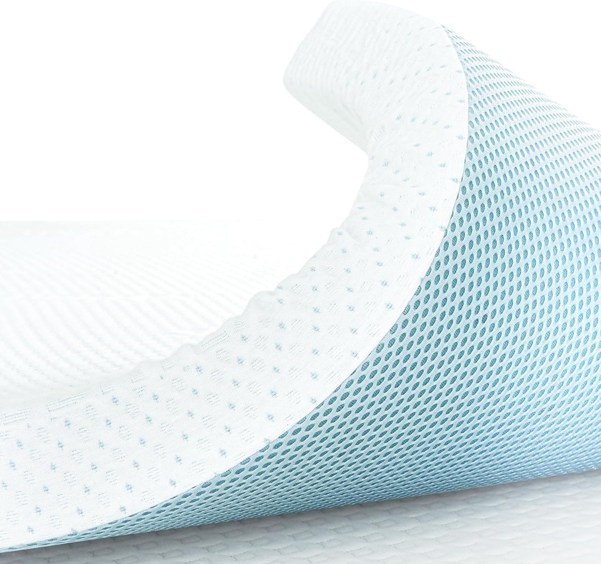 SnelShoppen - 2 Inch Dikke Enkel Geheugenfoam Matras Topper met Antislip Geventileerde Hypoallergene Bamboe Hoes, Zacht Flexibel Geheugenfoam Ontwerp