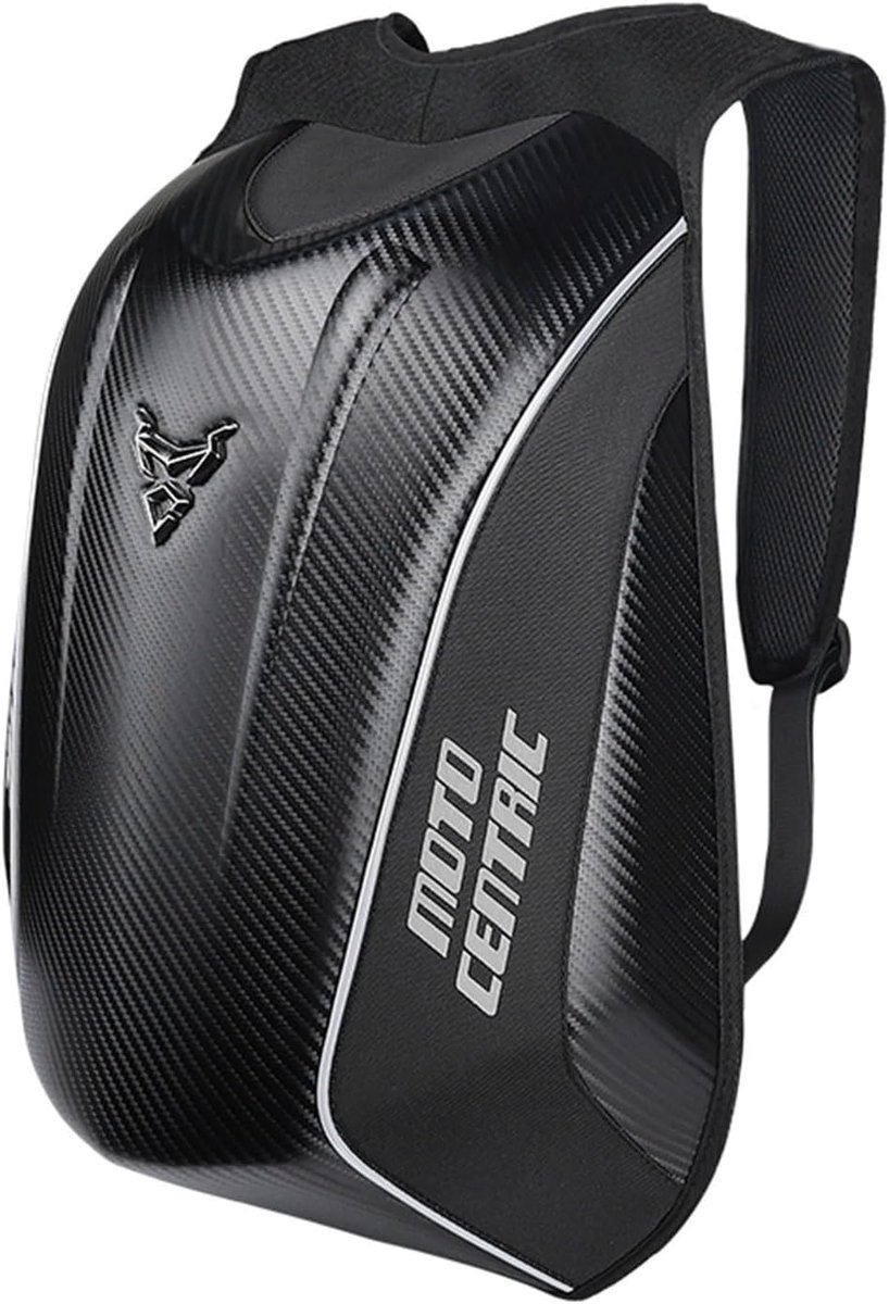 SnelShoppen - 48L Motorfiets Rugzak Helm Tas Waterdicht Carbon Fiber Moto Rugzak Hard Shell Reflecterend Motorfiets Koffer
