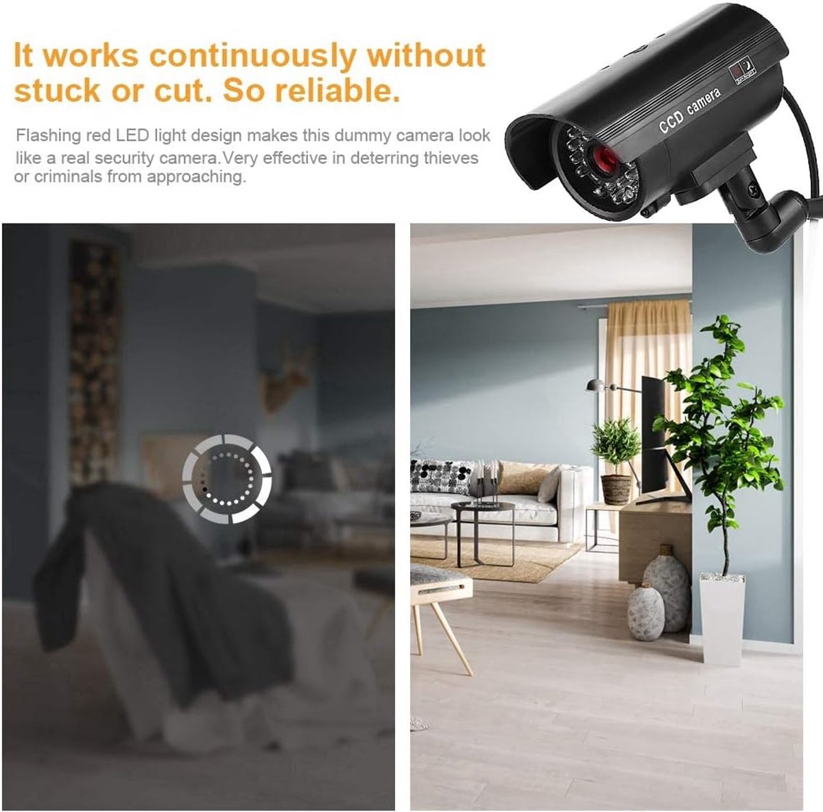 SnelShoppen - Dummy Bewakingscamera met LED Flikkerlicht - Realistische CCTV Nepcamera - Ideaal voor Thuis en Kantoor - Bescherming tegen Diefstal - Z