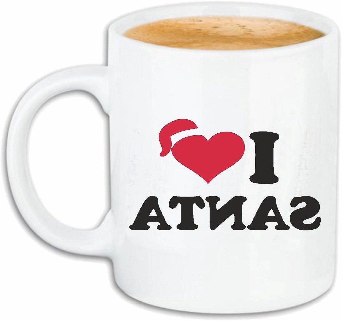 Koffiemok Kerstmis - Kerst mok Santa - Koffie drinken - Kerstmis motief - 330 ml - Wit