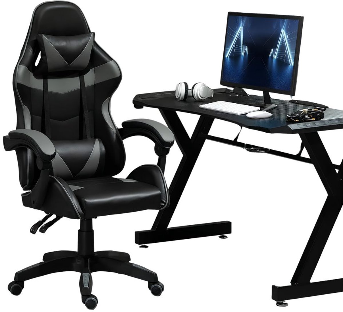 JCP® Bureaustoel - Ergonomische Bureaustoel - Bureaustoelen voor Volwassenen - Zwart - 49cm x 63cm x 127cm