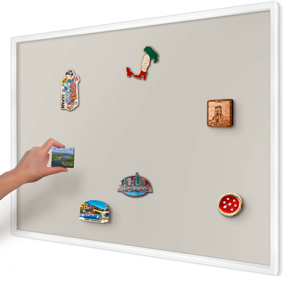 Artprintcave Romig Magneetbord mit Witte Lijst - 100x70 cm - Warme Steen Magnetisch Bord - Minimalist Bord Voor Magneten - Achtergronden En Patronen