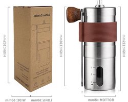 Handmatige Koffiemolen - Koffiebonenmaler - Verse Koffie Zetten - Keramische Braam - 20 Gram Capaciteit - Zilver