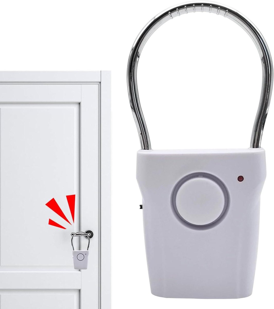 Deuralarm - Raamalarm Deurbel - Persoonlijke Veiligheid - Intelligente Bewegingsdetectie - 13.9 x 6.8 cm - Wit