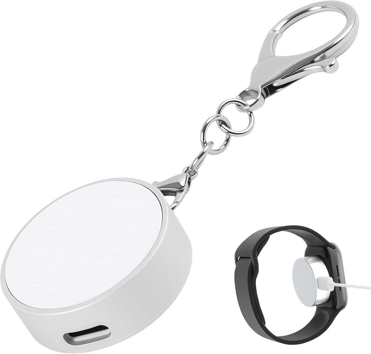 Draadloze Magnetische Oplader voor Smartwatch en iPhone, Dual USB-C, Compatibel met iWatch Ultra en Series 3-10, Draagbare en Veilige Oplader