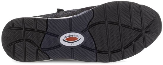 Onderkant van een donkerblauwe Gabor Rollingsoft veterboot met profiel.