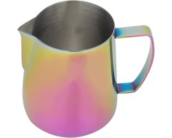 Melkopschuimbeker - Opschuimkan Koffie - Latte Art Creëren - Adelaarsmondstuk - 400ml - Paars Kleurrijk