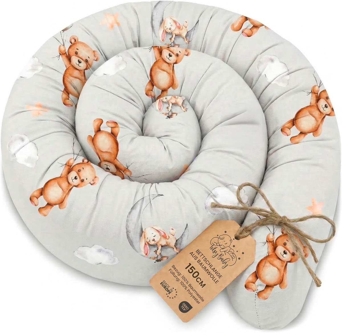 SnelShoppen - Side Sleeper Pillow Body Pillow 150 cm Katoen - Lange Slapende Kussen Bedrol Slaapkussen Nekrol Decoratie voor Kinderkamer Oeko-Tex Tedd