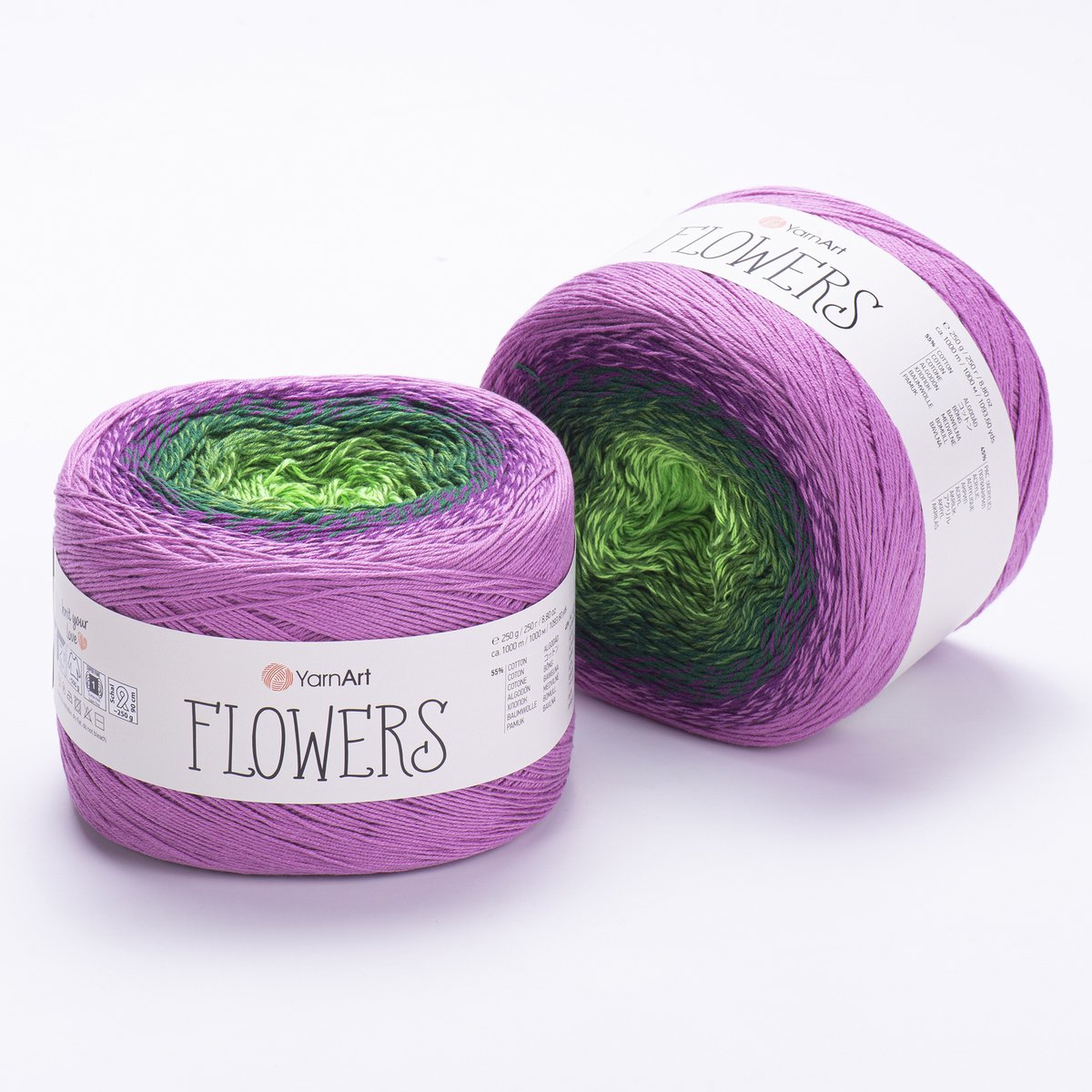YarnArt Flowers Verloopgaren - 55% Katoen 45% Acryl - voor Haken en Breien - 250g / 1000m - Kleur 313