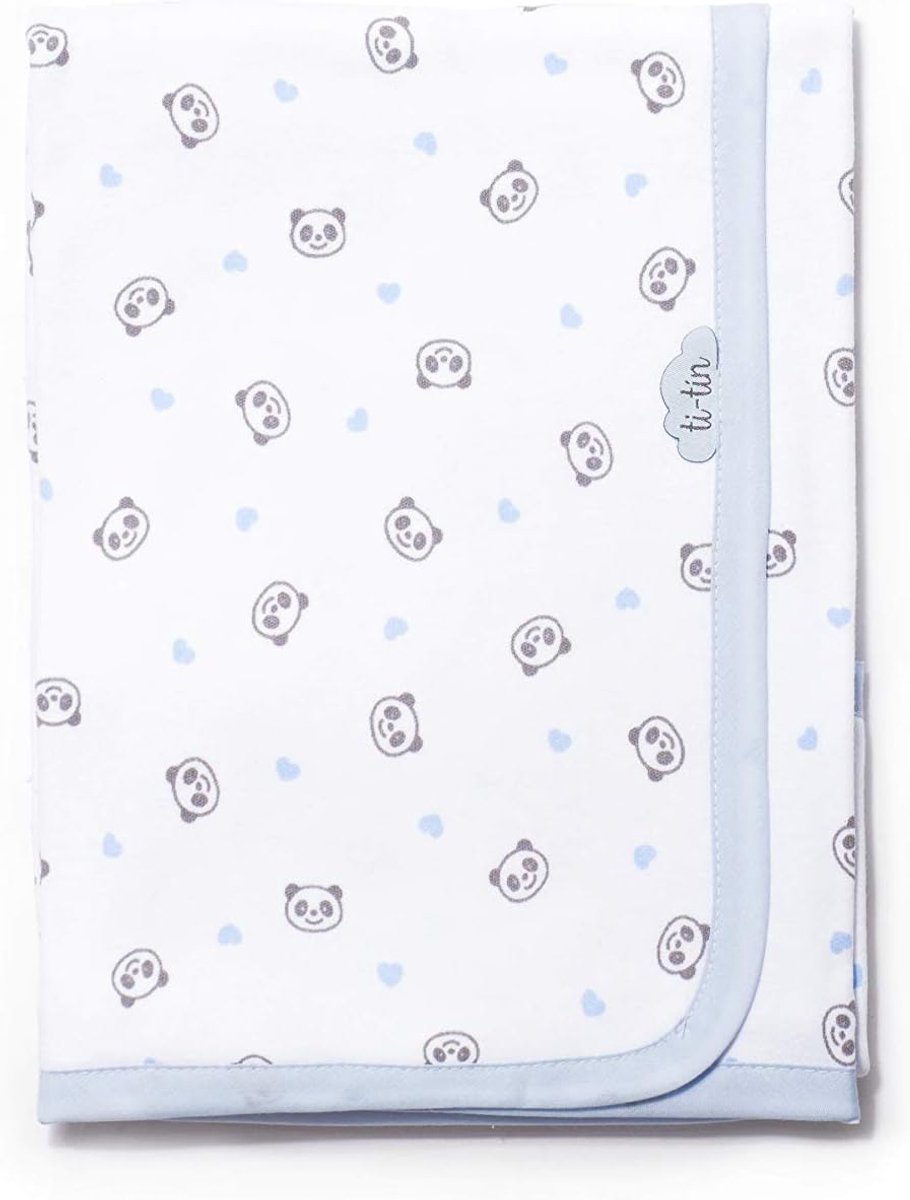 SnelShoppen - Ti TIN Babydeken Lichtblauw, Extra Zacht en Absorberend, 100% Katoen, Ideaal voor Kinderen, Cuddly Blanket, Perfect voor Thuis en Op Rei