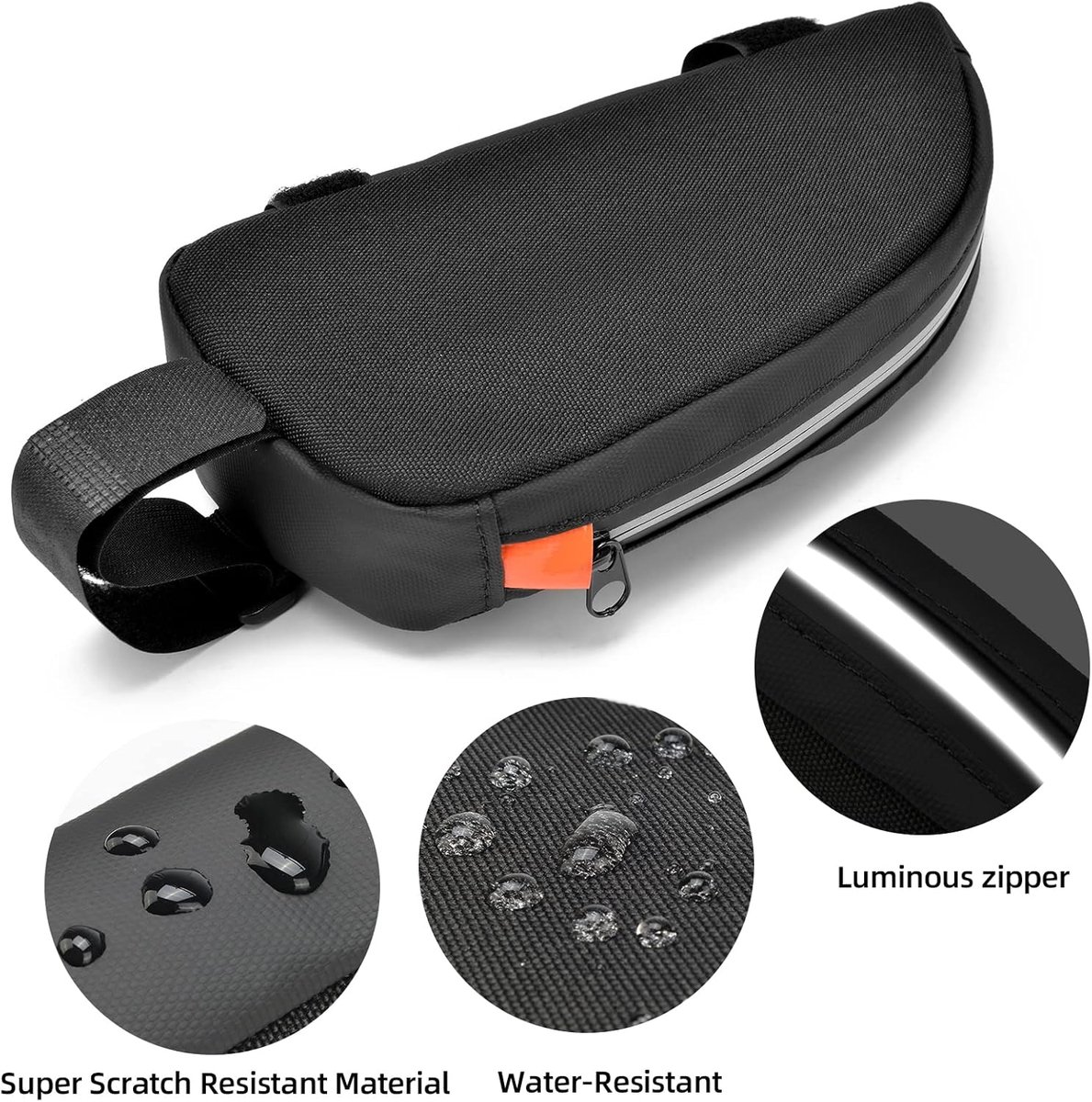 SnelShoppen - Waterdichte Fiets Top Tube Tas - Grote Capaciteit - Voor Road en Mountainbike - Ideaal voor Fietsvakanties en Hiking - Maat 22,5x5x10 cm