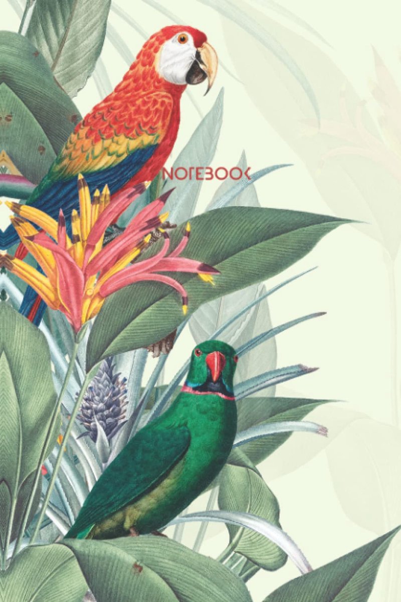 SnelShoppen - Nature Notebook SOFT COVER - 15 x 23 cm - 120 Pagina's - Dubbel Lijn & Leeg Papier - Papegaai Editie - Notitieboek voor Vogelspotten en