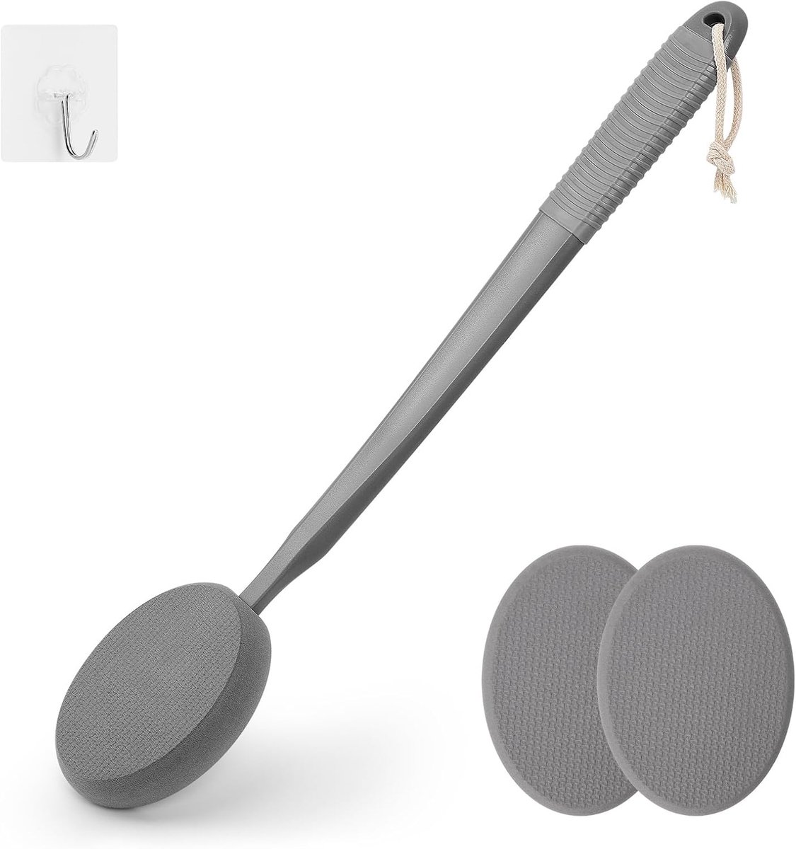 SnelShoppen - 19" Lotion Applicator voor Rug - Grijs, 19 Inch, Perfect voor Moeilijk Bereikbare Plaatsen, Ideaal voor Lotion, Moisturizer, Zelfbruiner