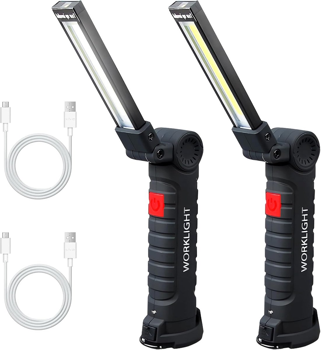 LED-lampen 2 stuks - COB technologie - oplaadbaar - met magneet en haak - ShopVlot