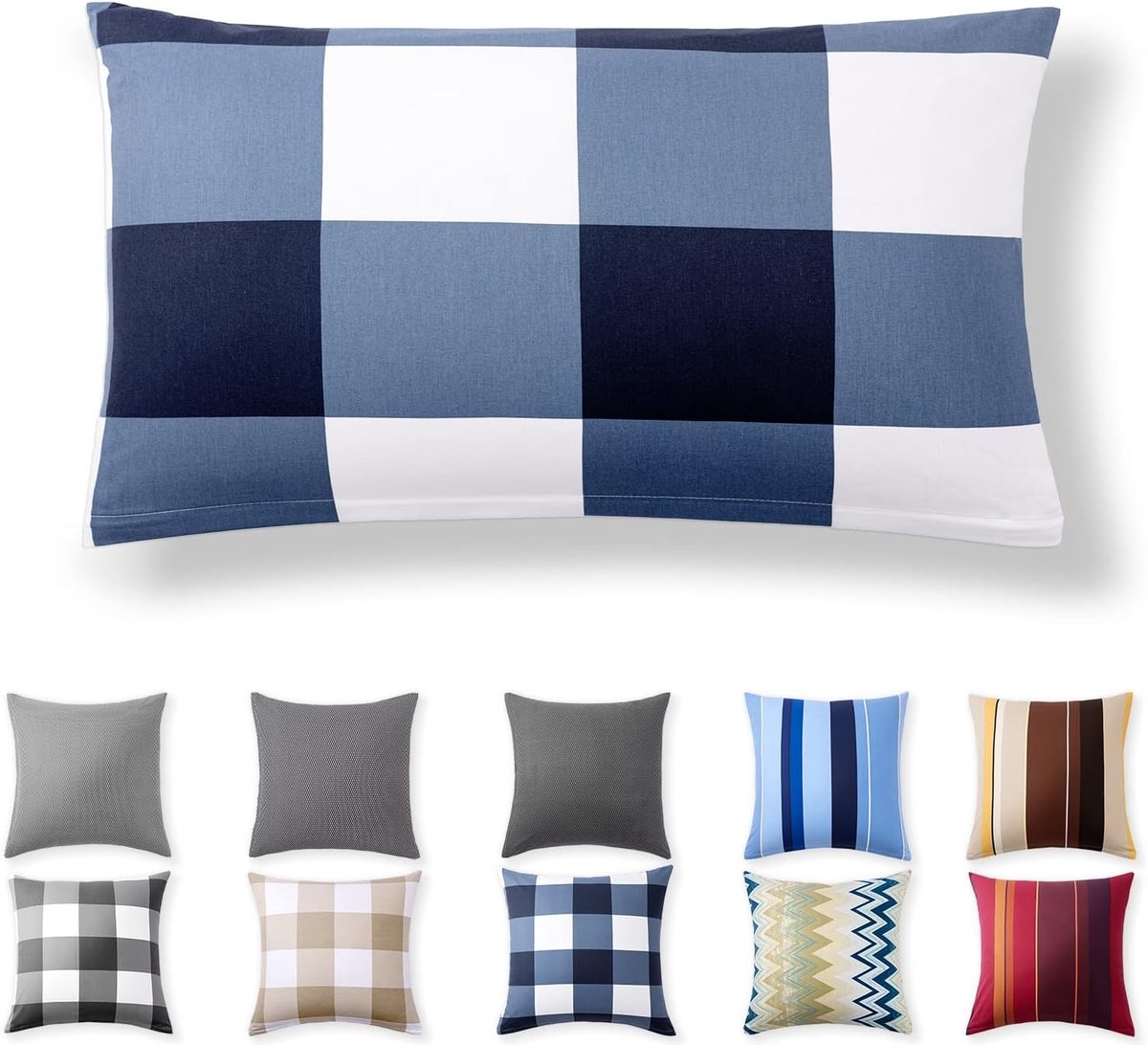 Alreya Renforcé kussenhoes 40 x 80 cm, 100% katoen met YKK-ritssluiting, superzacht kussensloop 40 x 80 cm - ShopVlot