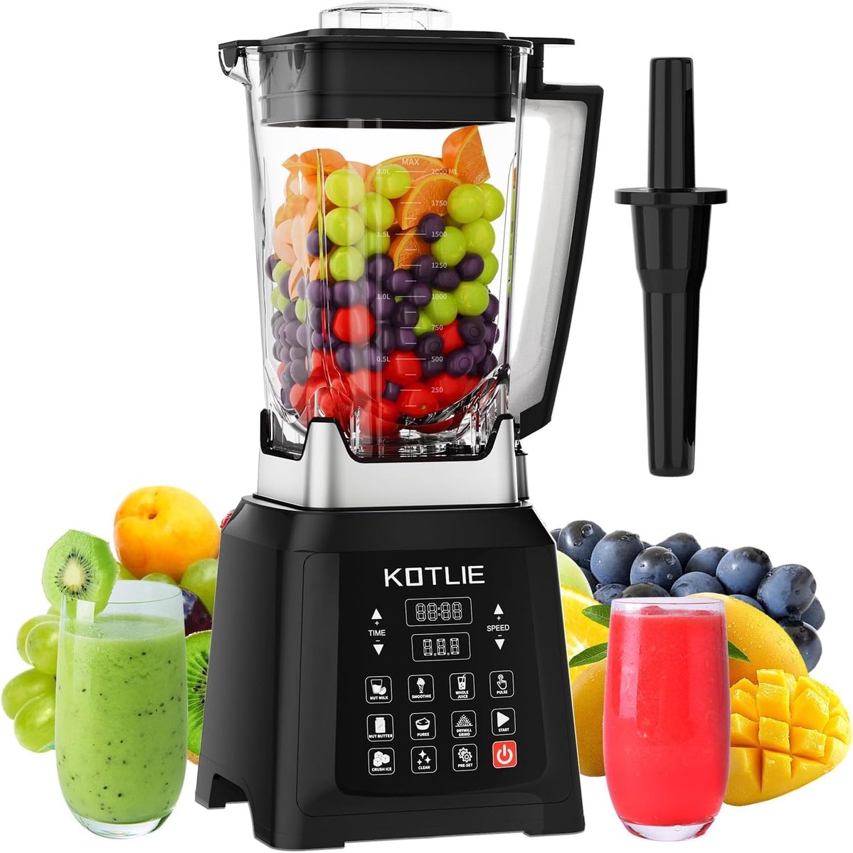 SnelShoppen - Tafel Mixer 2L - Keuken Blender met 7 Functies - Zelfreinigende Functie - Voor Milkshakes, Sappen en Meer - Ideaal voor Gezinnen