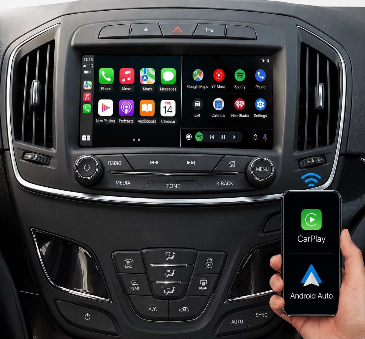 RoadMaster Wireless CarPlay & Android Auto module geschikt voor Opel Insignia 2013-2017 met origineel 8inch scherm