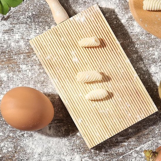 Houten Pastamaker - Deeg Gereedschap - Zelf Pasta Maken - Uniek Handwerk - 25.5cm Lengte - Natuurlijk Hout van houten — afbeelding 3