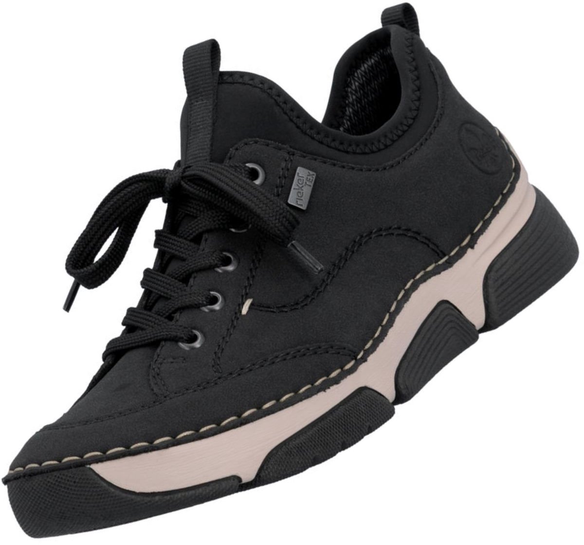 Rieker dames leren lage schoenen, zwart 45976-00