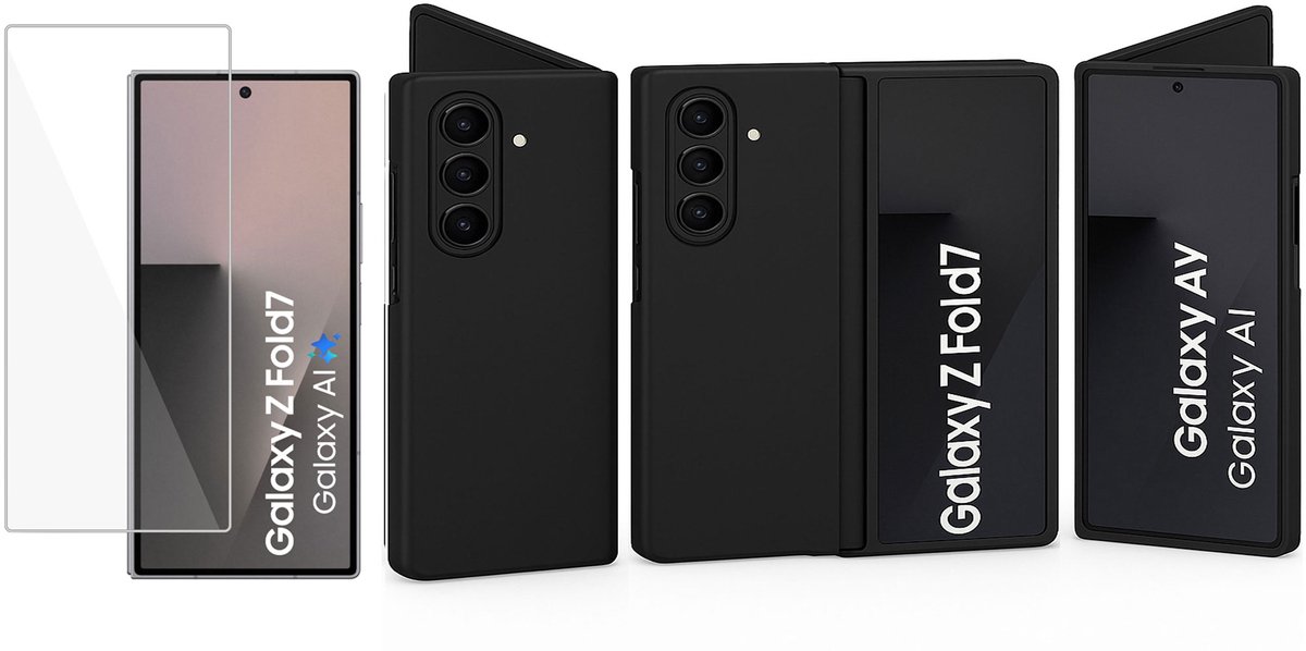 ChiGuard Hoesje & Screenprotector geschikt voor Samsung Galaxy Z Fold 8 Ultra / Fold 7 - Case - Zwart