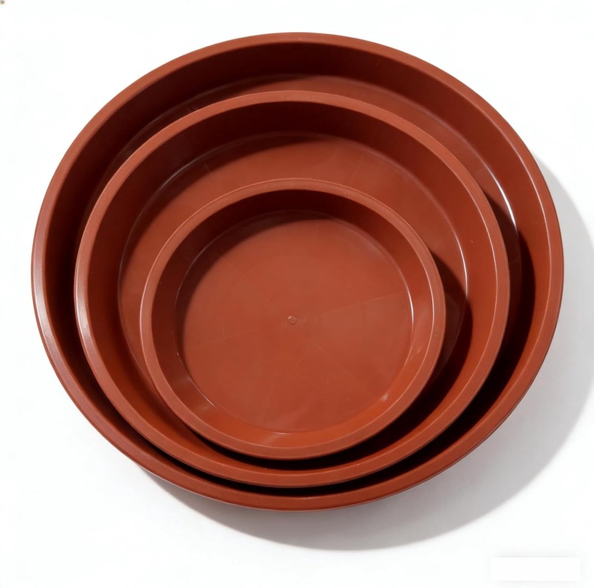 9 stuks ronde bloemonderzetters 18 cm, 21 cm en 24 cm elk 3 stuks