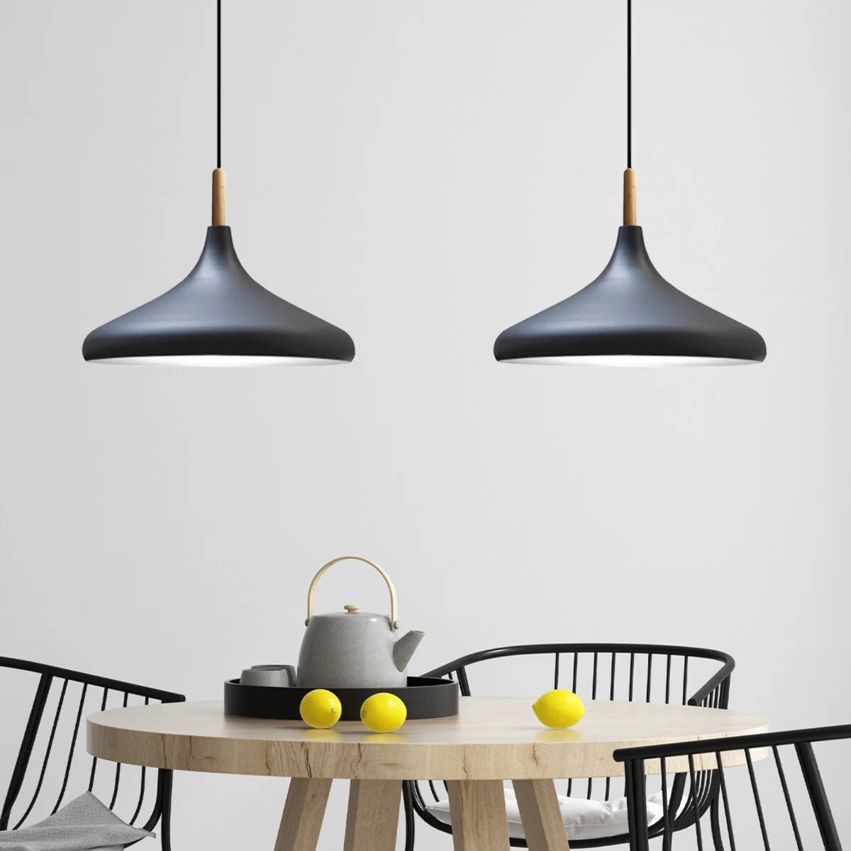 Bamyum Champion hanglamp, industriële Modern stijl, Ø35 cm, zwart metalen lamp