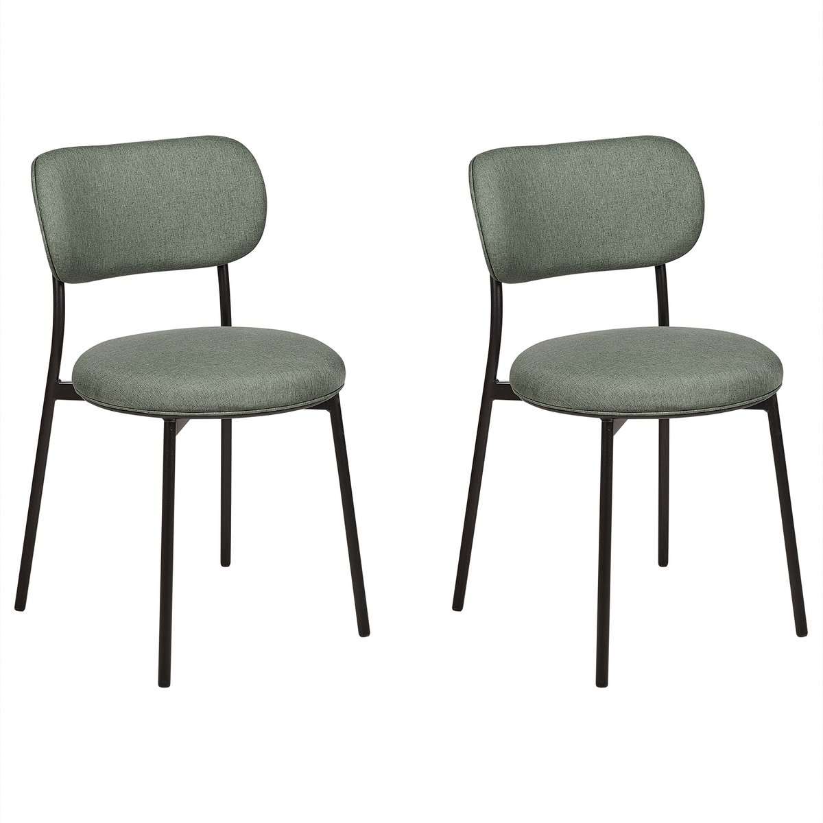 CASEY - Eetkamerstoelen set van 2 - Donkergroen - Polyester