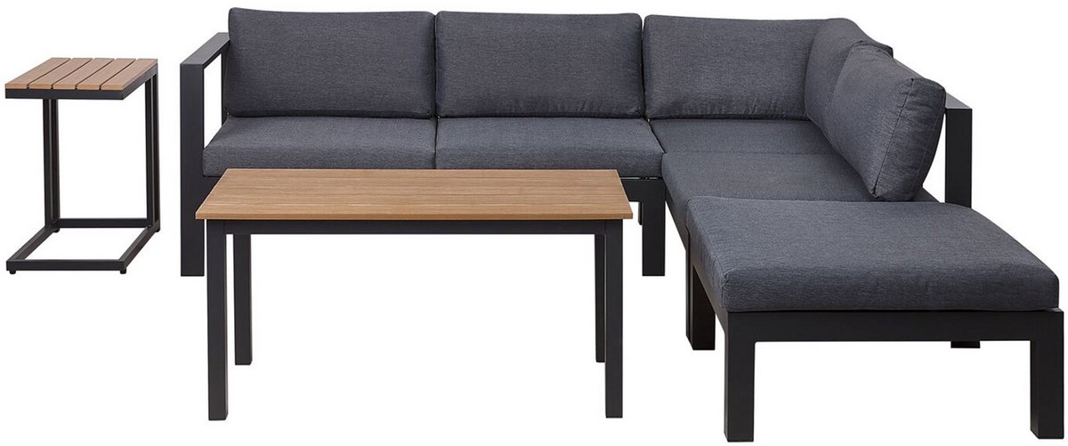 Beliani MESSINA - Loungeset voor 5 - Zwart - Aluminium