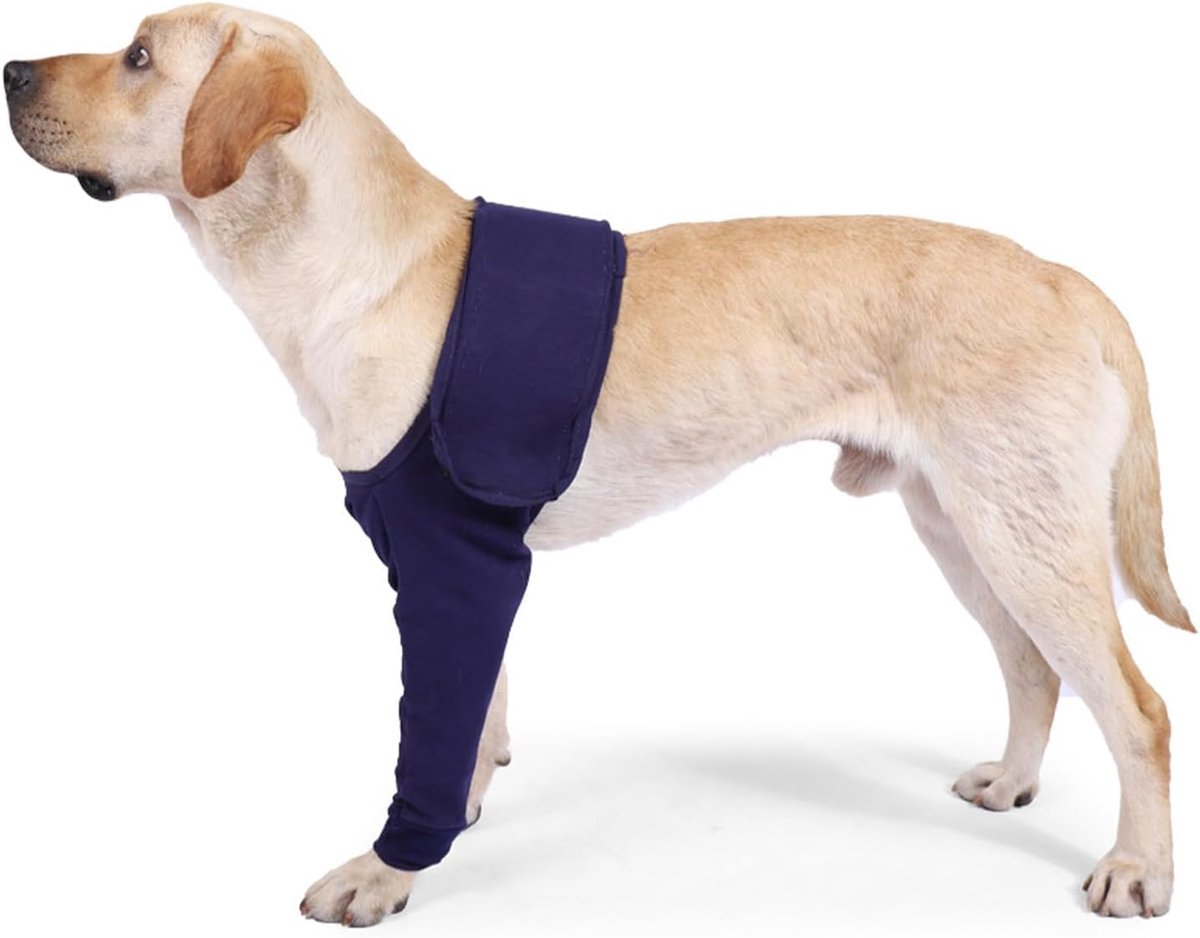 hoes tegen likken voor honden, chirurgische herstelmouwen voor honden, voor letsel aan het voorbeen van huisdieren (blauw, L)