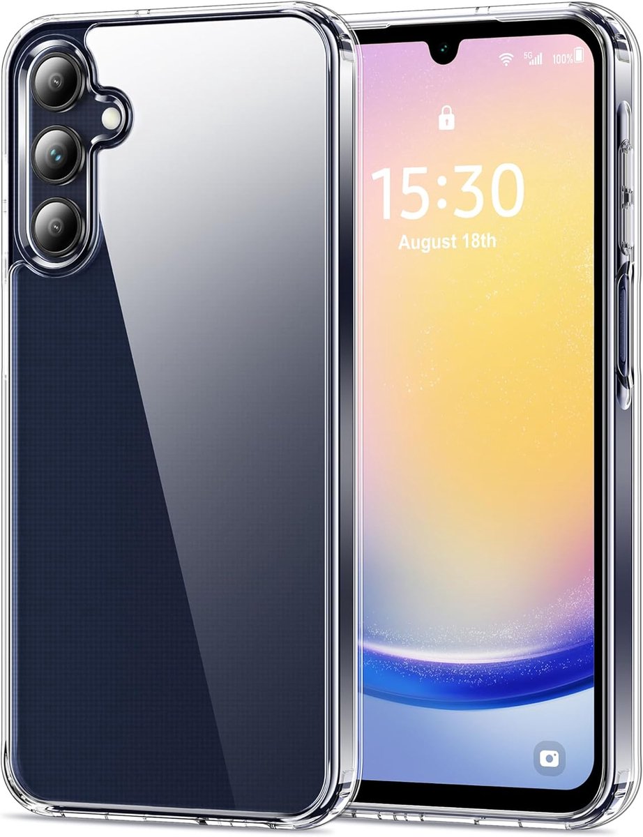 Crystal Clear Hoesje voor Samsung Galaxy A25 5G, Nooit Vergeling Transparant - Doorzichtig