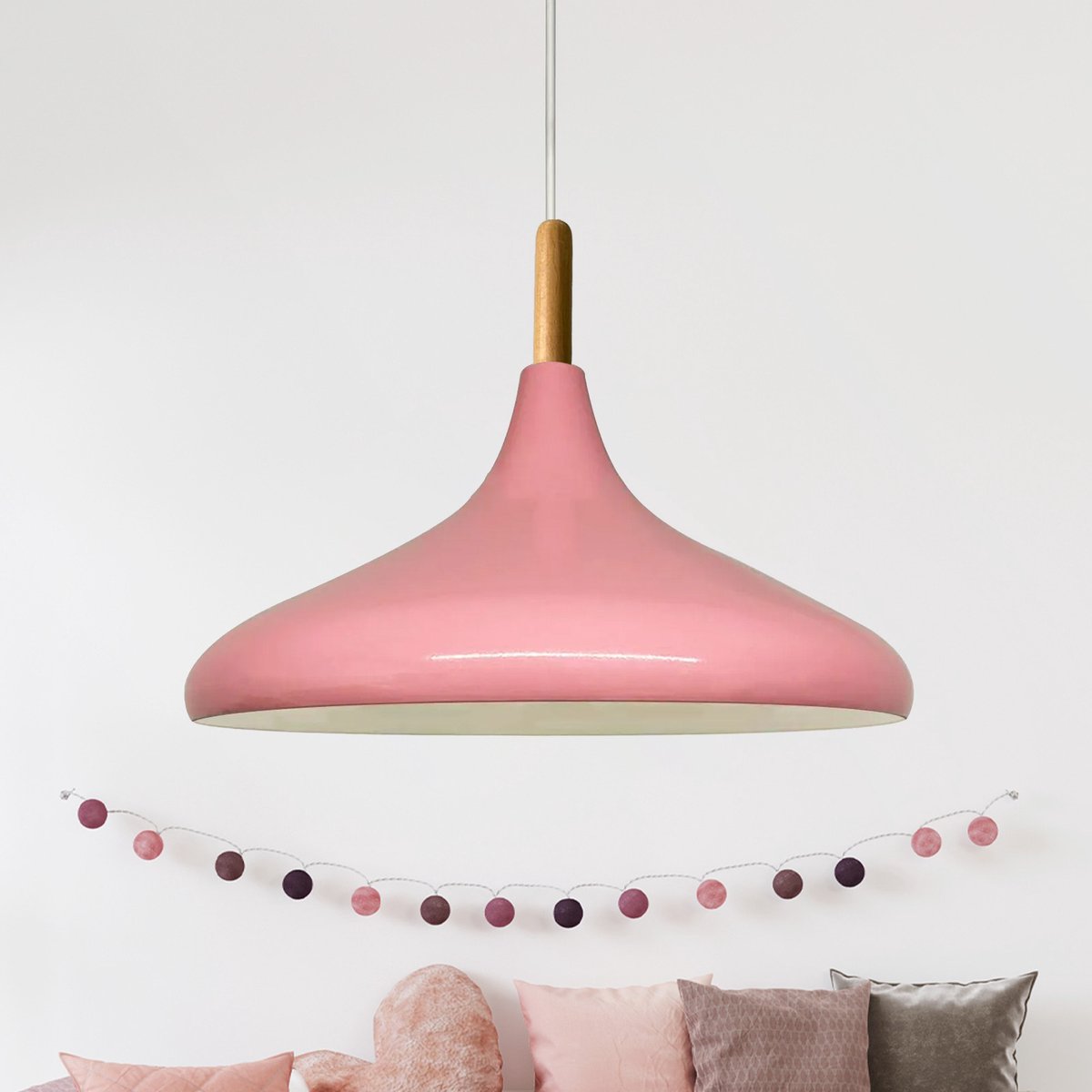 Bamyum Champion hanglamp, industriële Modern stijl, Ø35 cm, roze metalen lamp