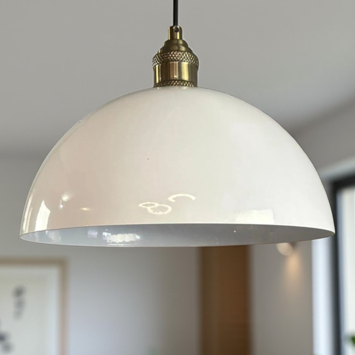Bamyum Yimpi hanglamp, industriële Modern stijl, Ø30 cm, wit metalen lamp