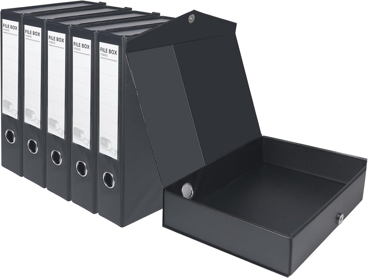 6 Pack Box Bestanden A4,65mm Ruggen,PVC Opvouwbare Document