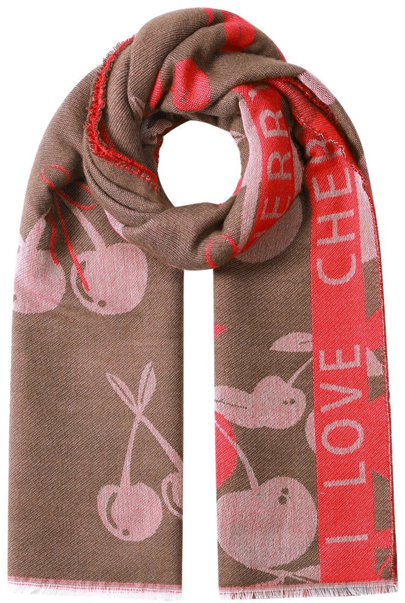 Wintersjaals kersen casual acryl dagelijkse accessoires - Koffiebruin
