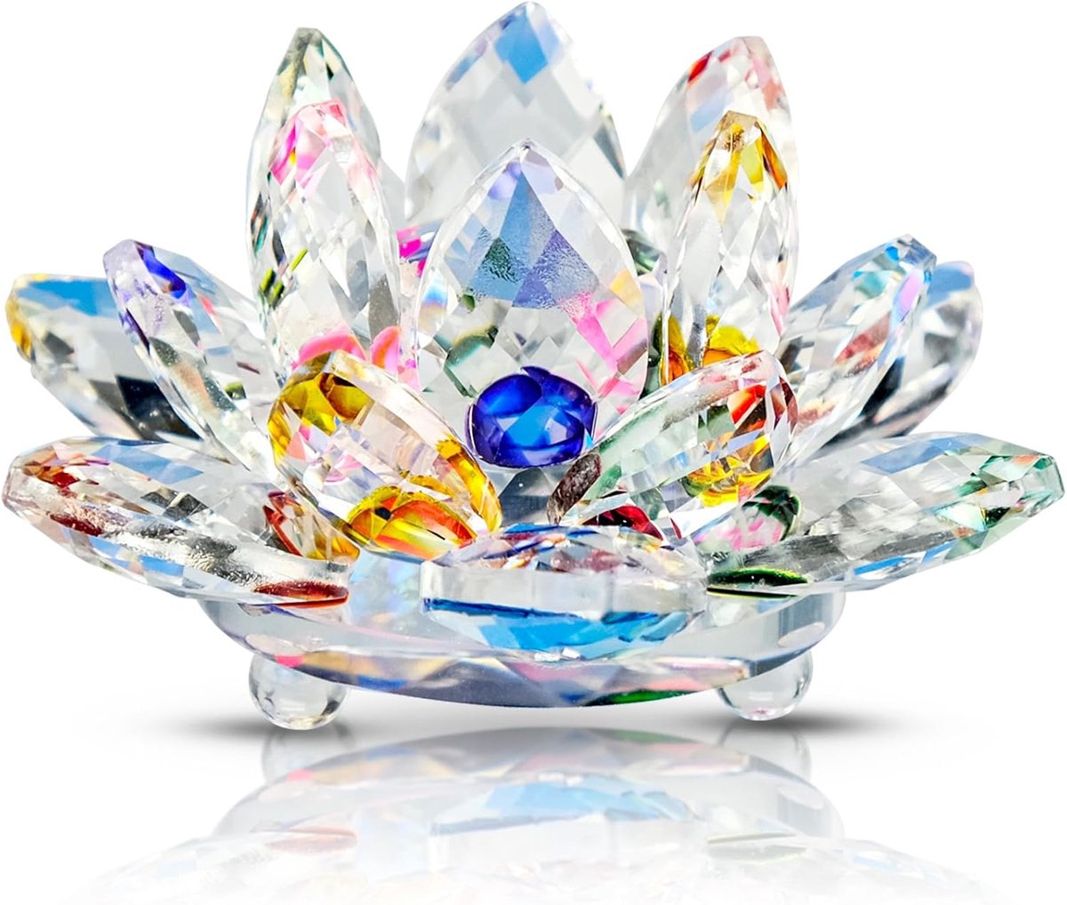 Crystal Fine Quartz Kristal Glas Lotus Lotus Lotus Flower Natuurstenen Mineralen Feng Shui Ball Kristallen Souvenirs Handwerk