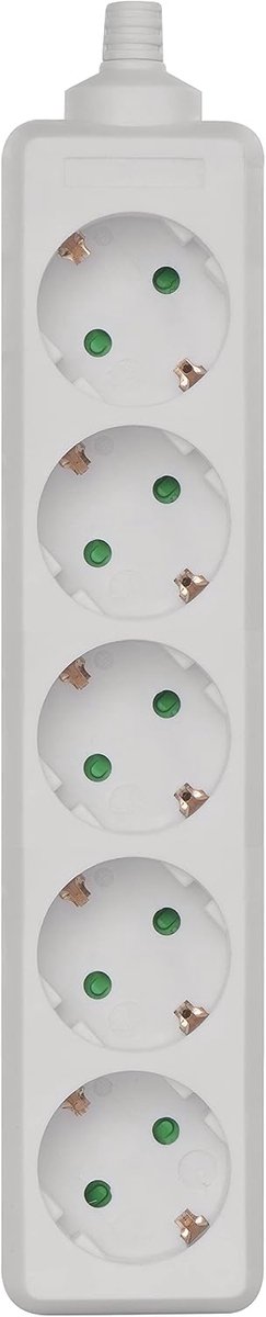 5-voudige stekkerdoos SCHUKO zonder kabel, met kinderbeveiliging, voor binnen, vervangende stekkerdoos zonder schakelaar