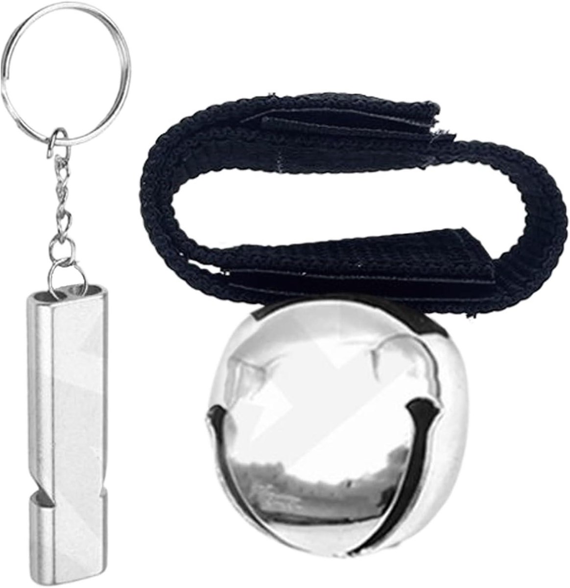 Veiligheidsbel Buiten - Dierenbel Outdoor - Wandelen Kamperen - Met Dempfunctie - 3.8 x 3.8 cm - Metaal