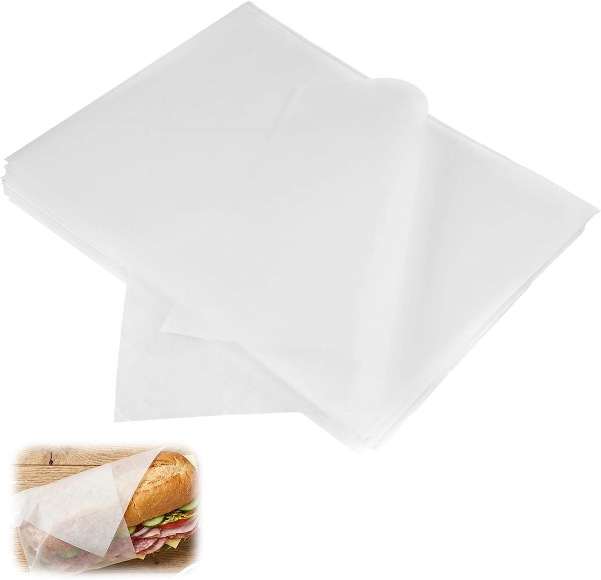 500 Stuks Anti-Aanbak Perkamentpapier, 15X20 cm Biologisch