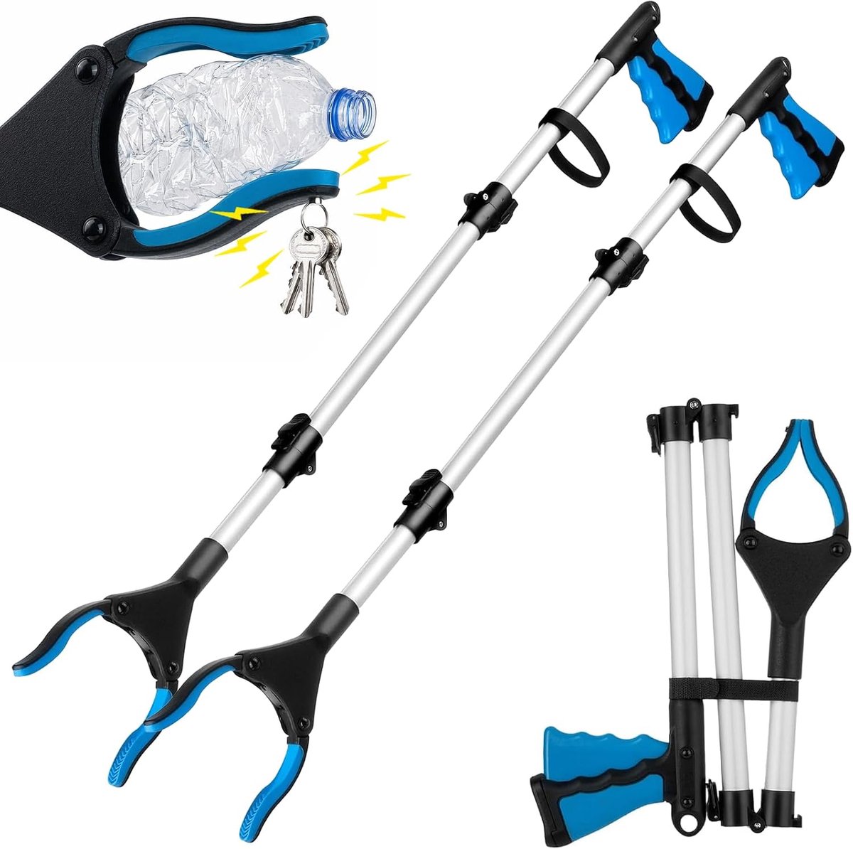 2 stuks 90cm opvouwbare grijper, aluminium grijptang voor senioren