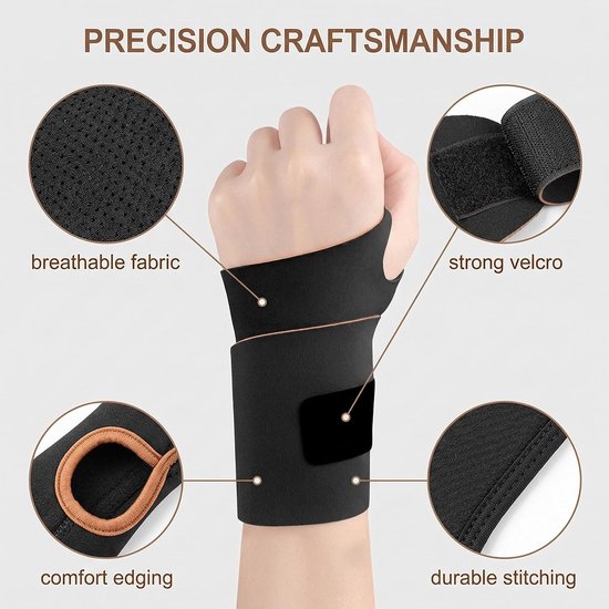 2 stuks pols- en duimbandage rechts links, orthopedische polsbandage voor peesschedeontsteking, carpaal tunnel, handschoenen bij artritis, pijn, letsel en verstuikingen — afbeelding 4