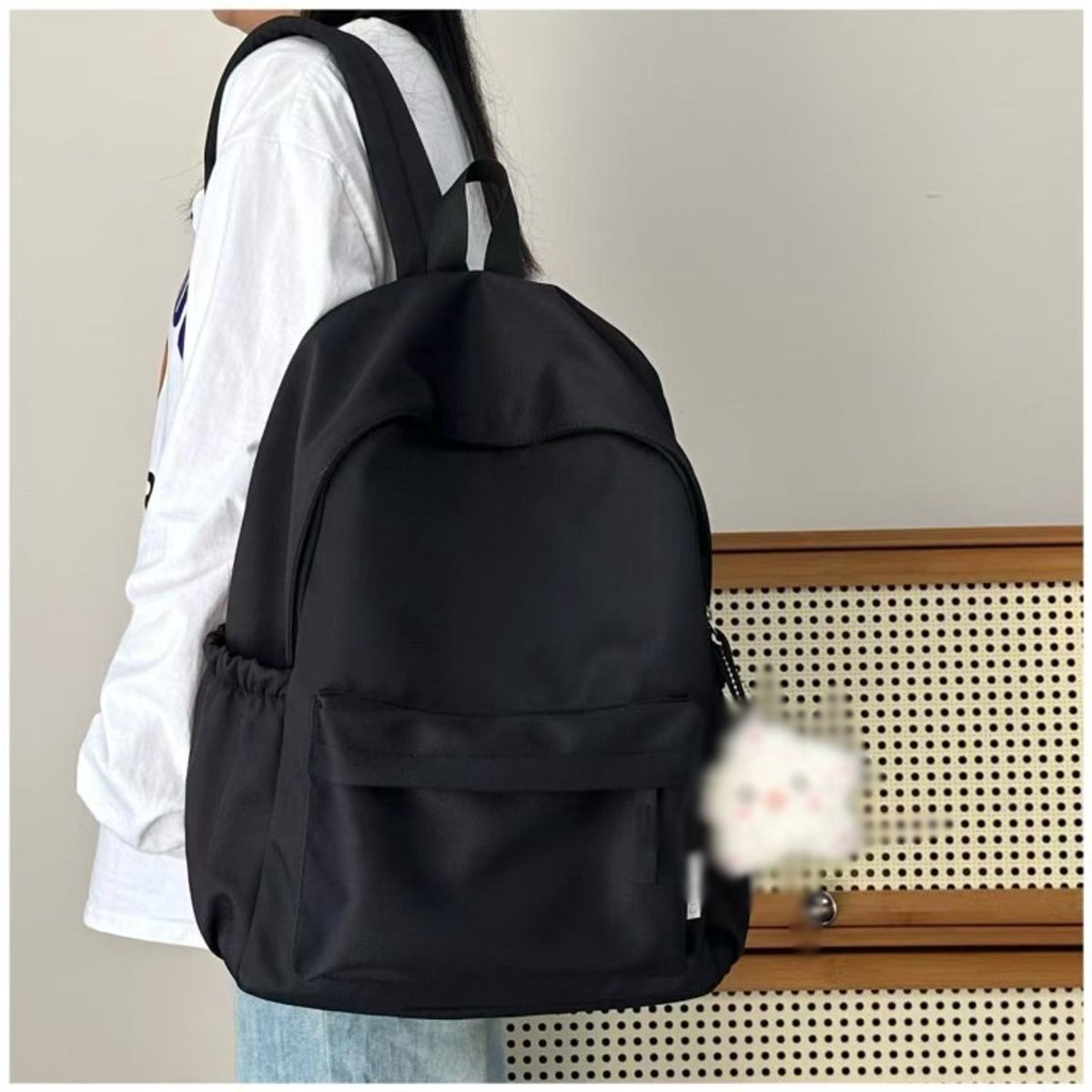 Leuke, klassieke rugzak met grote capaciteit, unisex, stijlvolle en lichtgewicht rugzak voor dagelijks gebruik (zwart).
