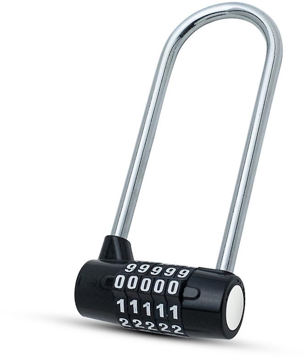 Fietsslot met 5-cijferige combinatie - 14,8 cm lange slothaak - Waterdicht fietsslot, combinatie kan worden gereset - Kan ook worden gebruikt Geschikt voor elektrische scooters, poorten, enz.
