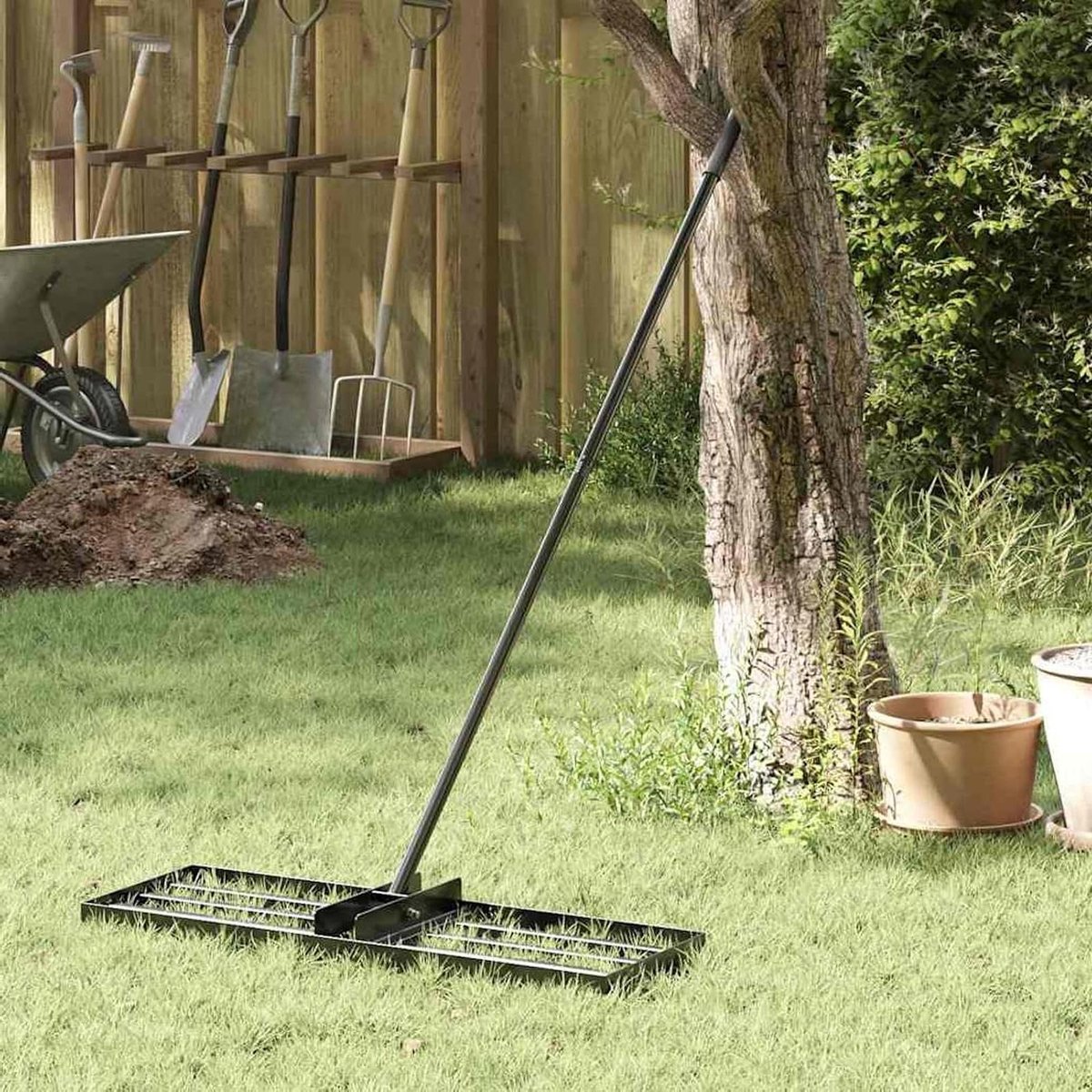 Tuinhark Waterpas - Gereedschap Set - Tuinonderhoud Werk - Waterafstotend Geborsteld - 75 x 25 x 200 cm - Grijs