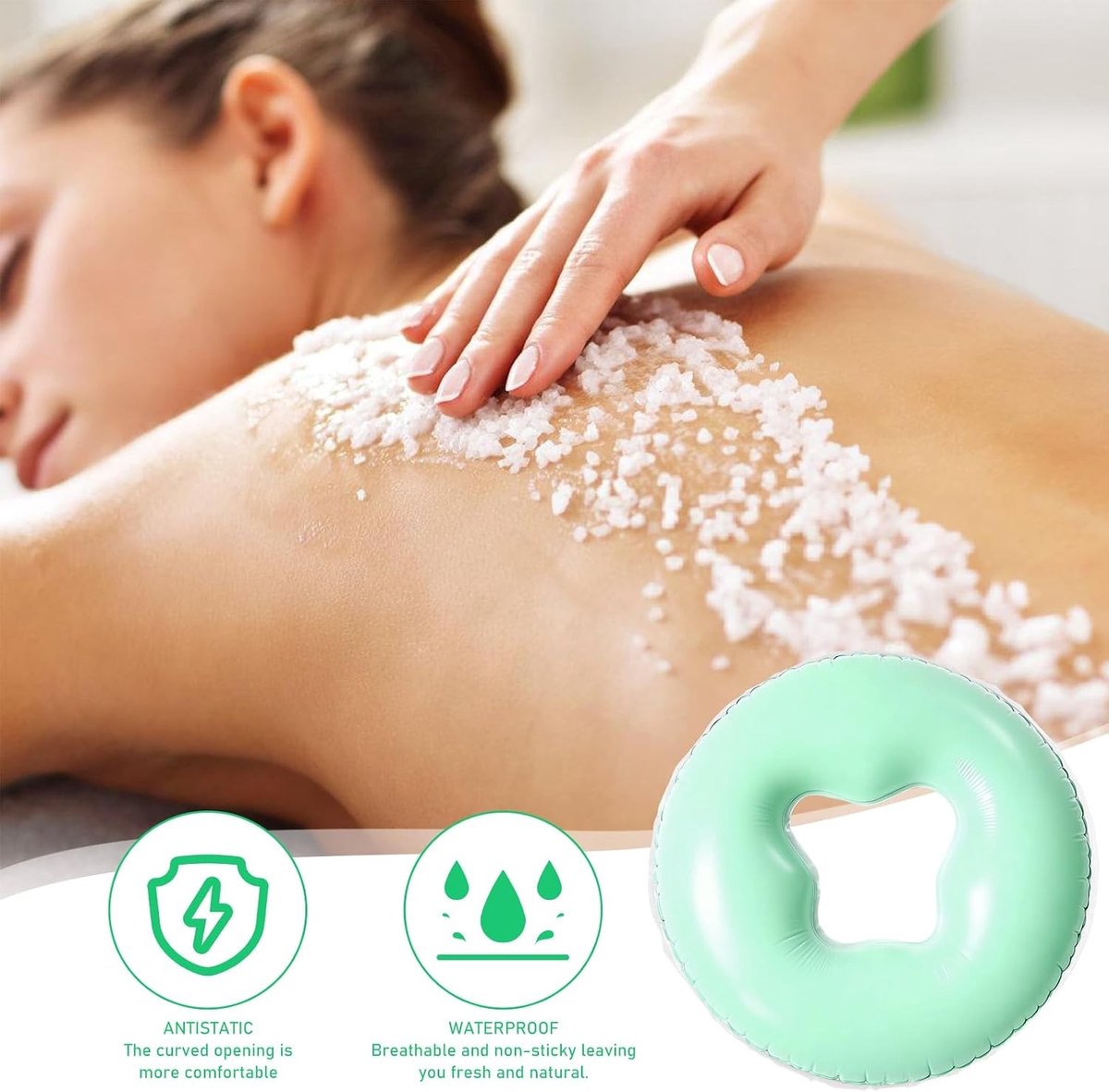 Zacht en Comfortabel Spa Kussen voor Gezichtsmassage, Gel Kussen voor Massage Tafel, Ideaal voor Huidverzorging en Ontspanning
