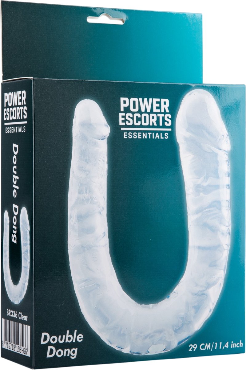 Power Escorts Double Dong – Flexibele Dubbelzijdige Dildo – 29 cm – Transparant